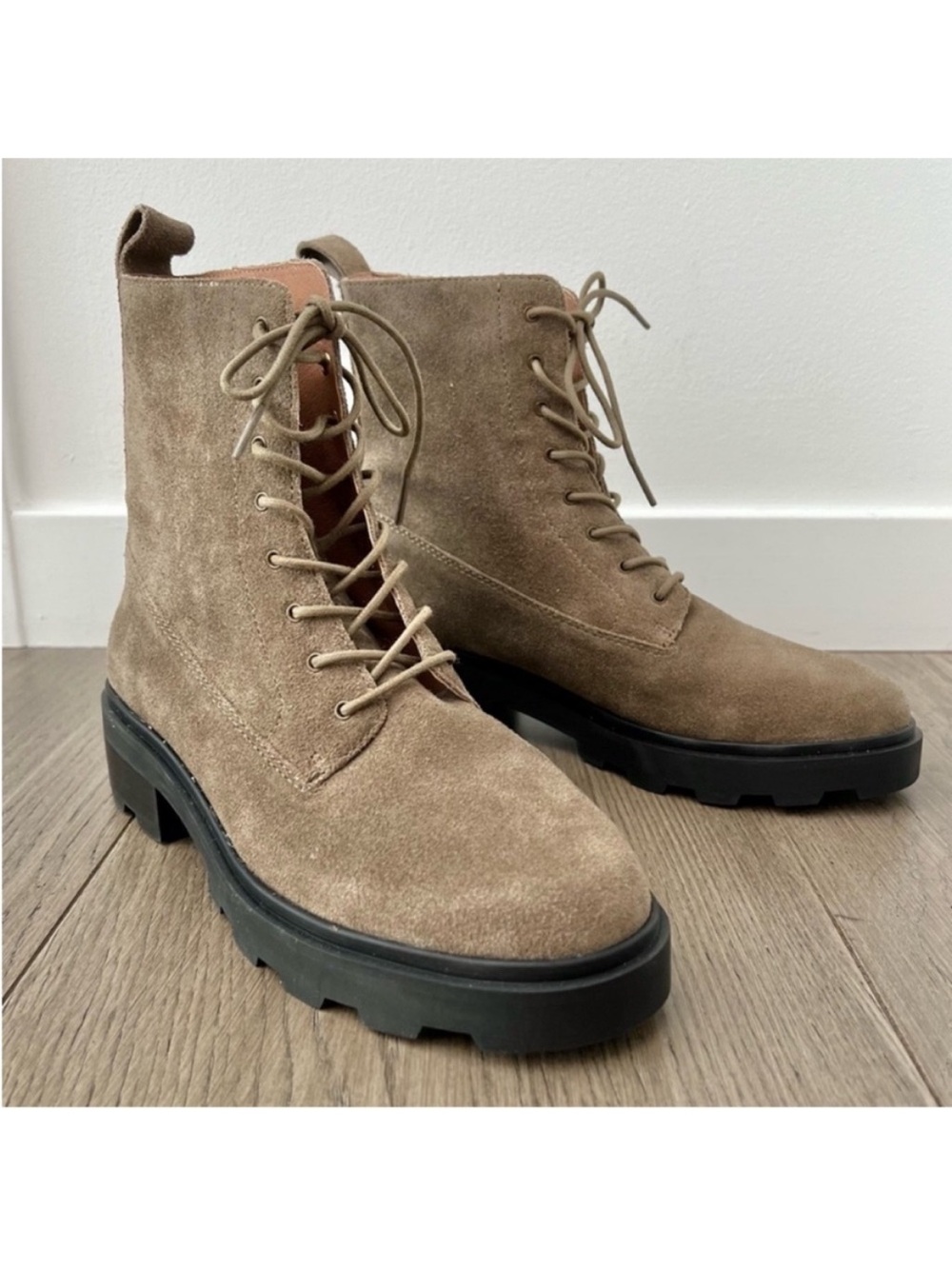 MADEWELL Women's Suede Lace-Up Combat Boots - 9.5 like new!